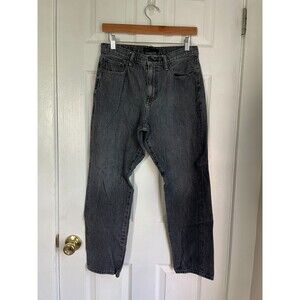 Uniqlo Women Jeans Black Size 28 Straight High Rise Denim Cotton Blend